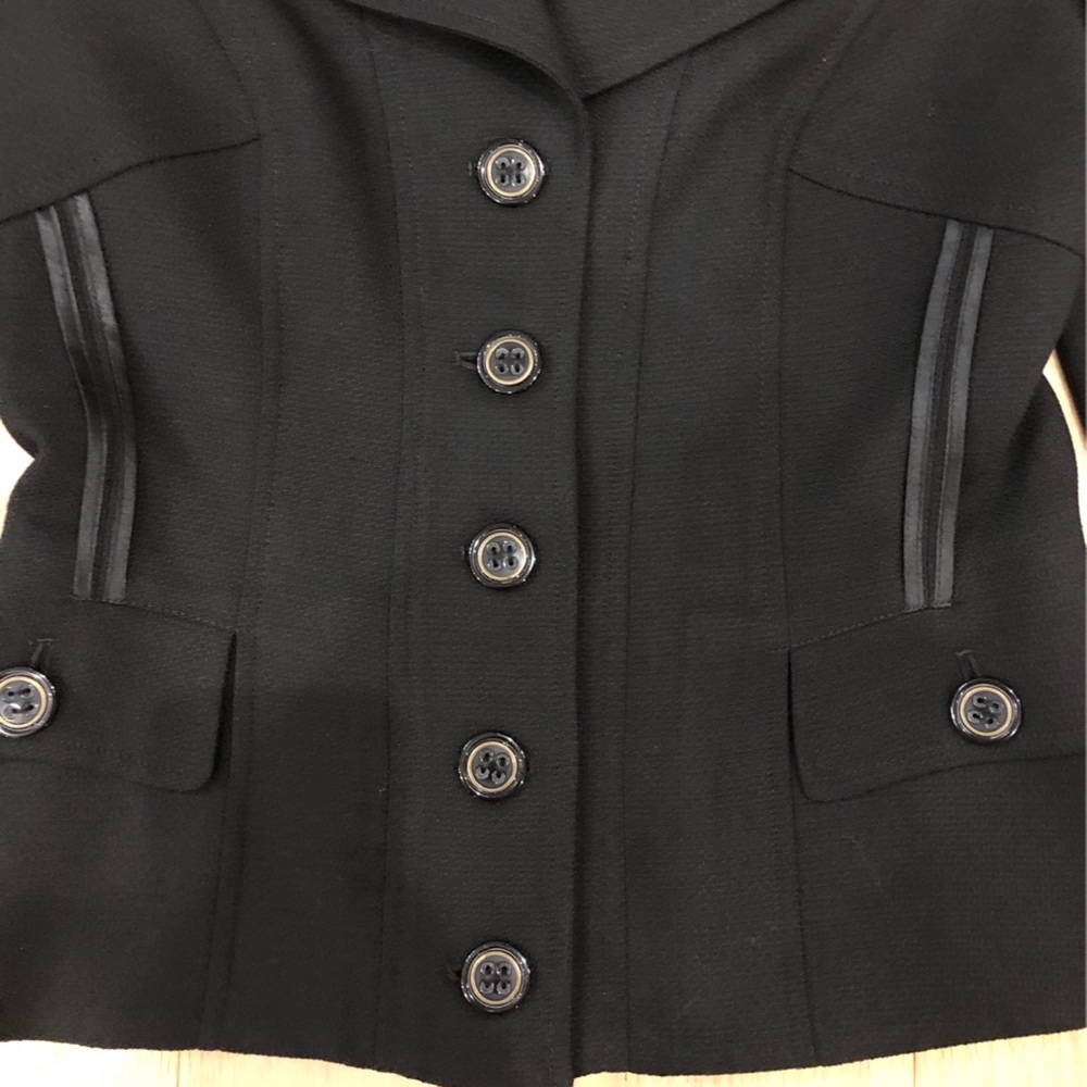 D&G Black Notched Collar Fitted Button Up Blazer SZ 42 4 6 - Picture 5 of 17